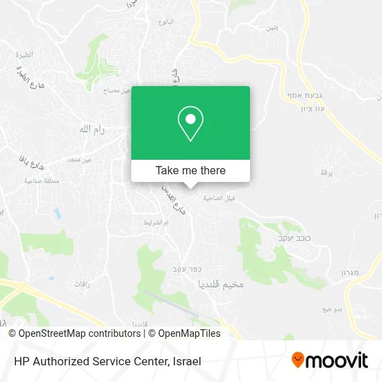 HP Authorized Service Center map