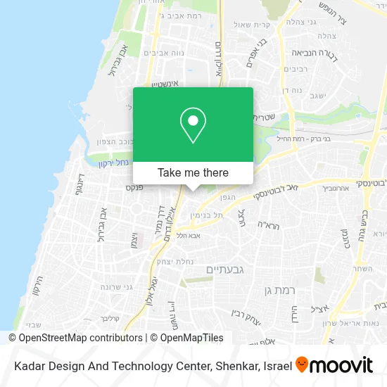 Kadar Design And Technology Center, Shenkar map