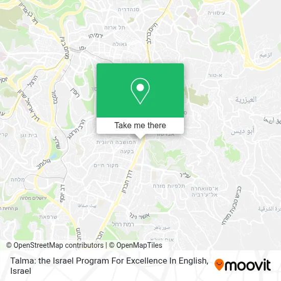 Talma: the Israel Program For Excellence In English map