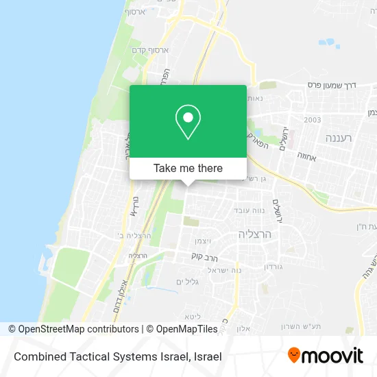 Combined Tactical Systems Israel map