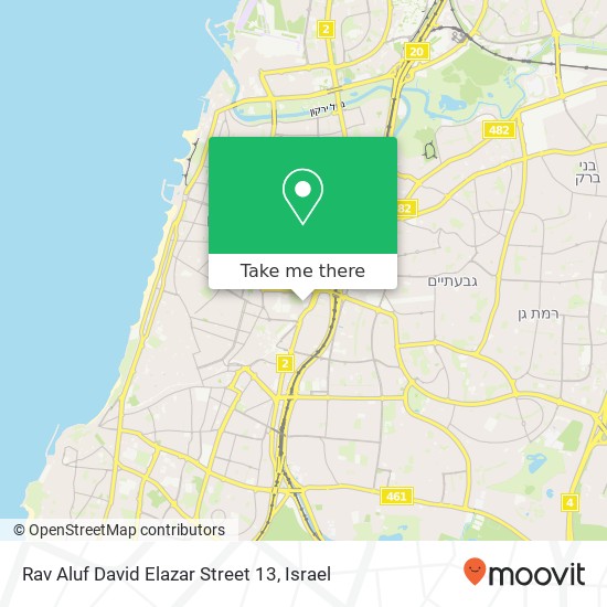 Rav Aluf David Elazar Street 13 map