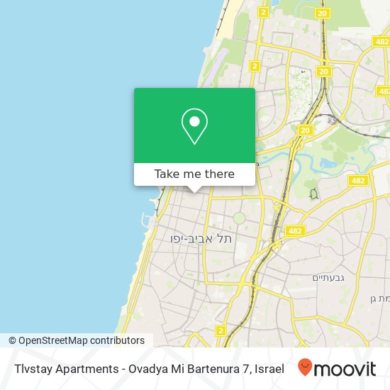 Карта Tlvstay Apartments - Ovadya Mi Bartenura 7