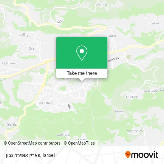 Карта פארק אופירה נבון