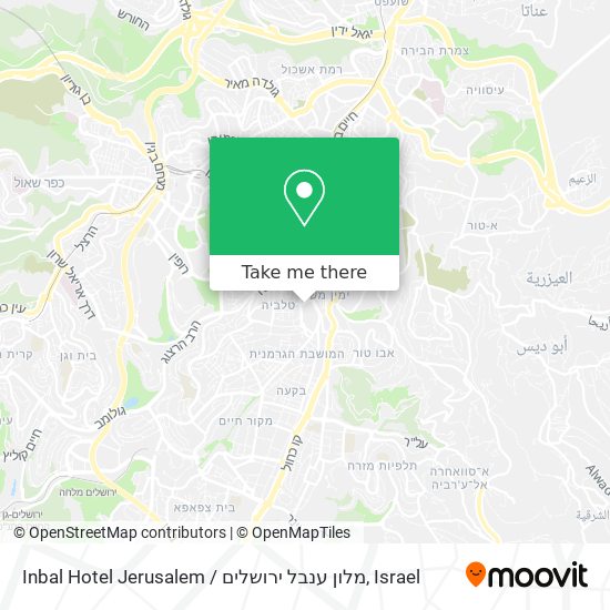 Карта Inbal Hotel Jerusalem / מלון ענבל ירושלים