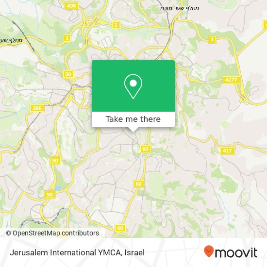 Карта Jerusalem International YMCA