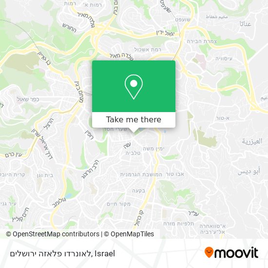 Карта לאונרדו פלאזה ירושלים
