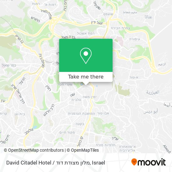 Карта David Citadel Hotel / מלון מצודת דוד