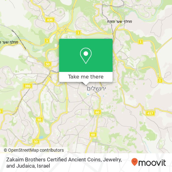 Zakaim Brothers Certified Ancient Coins, Jewelry, and Judaica map