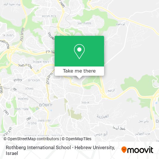 Rothberg International School - Hebrew University map