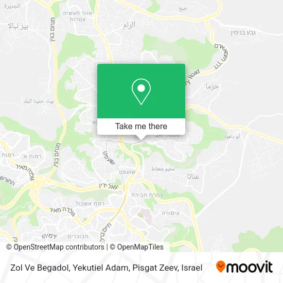 Карта Zol Ve Begadol, Yekutiel Adam, Pisgat Zeev