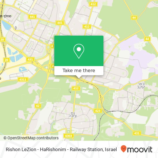 Карта Rishon LeZion - HaRishonim -  Railway Station