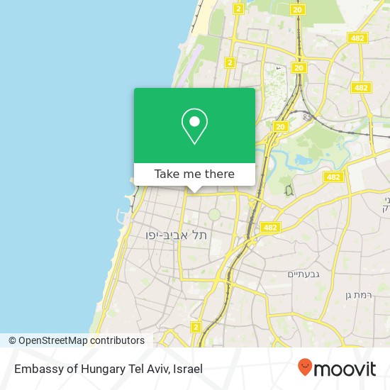Карта Embassy of Hungary Tel Aviv