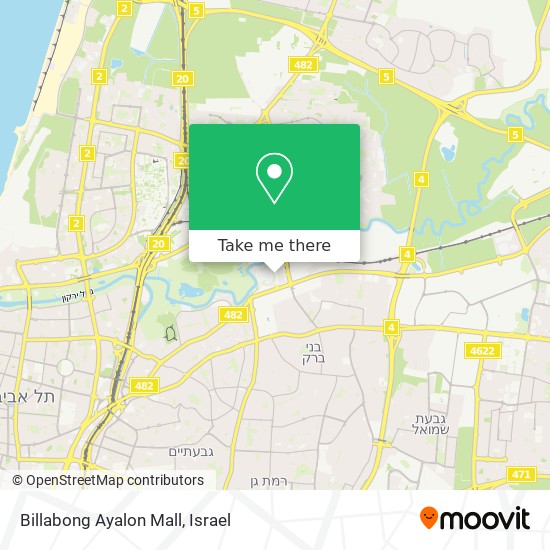 Billabong Ayalon Mall map