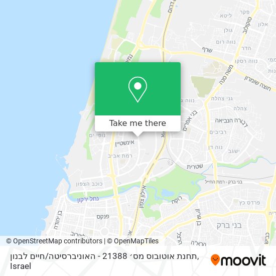 Карта תחנת אוטובוס מס׳ 21388 - האוניברסיטה / חיים לבנון