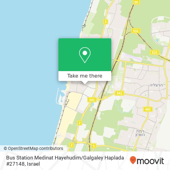 Bus Station Medinat Hayehudim / Galgaley Haplada #27148 map