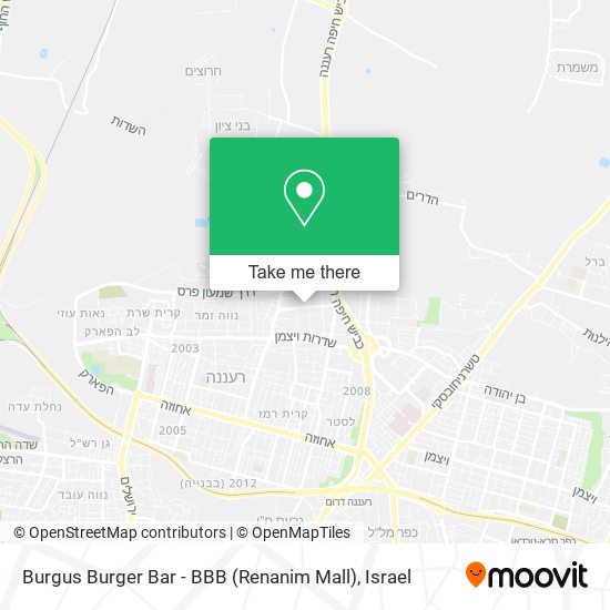Карта Burgus Burger Bar - BBB (Renanim Mall)