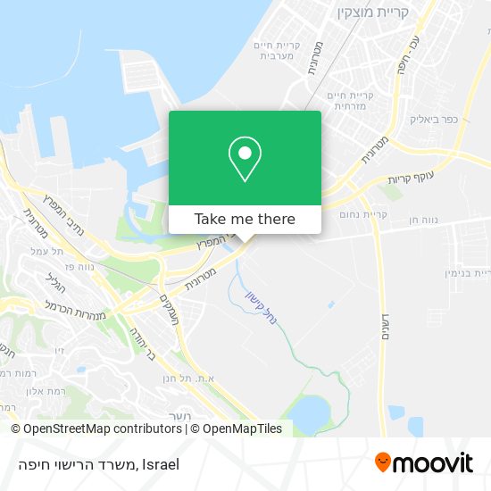 Карта משרד הרישוי חיפה