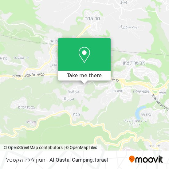 חניון לילה הקסטל - Al-Qastal Camping map