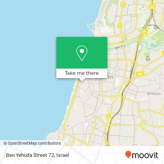 Ben Yehuda Street 72 map