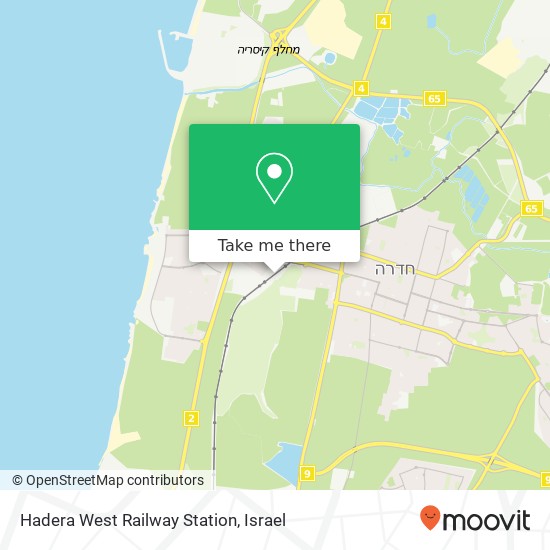 Карта Hadera West Railway Station