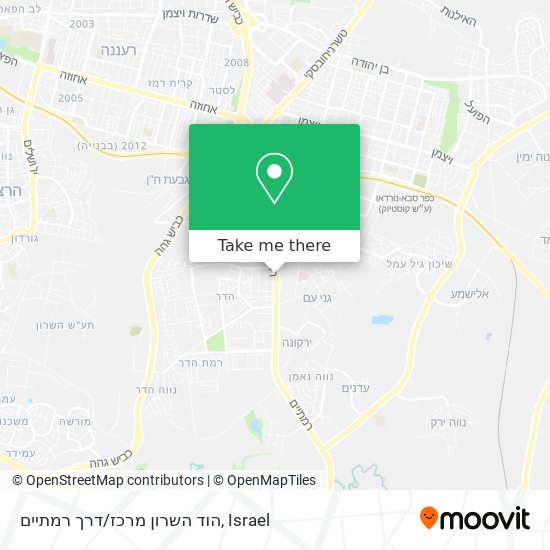 הוד השרון מרכז/דרך רמתיים map