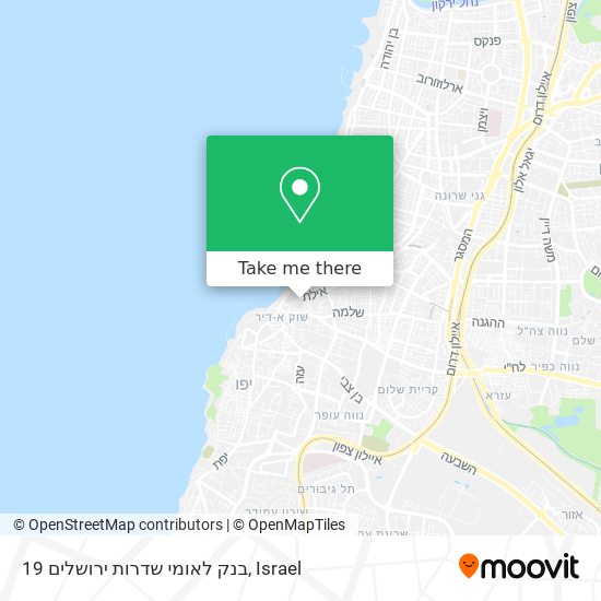 Карта בנק לאומי שדרות ירושלים 19
