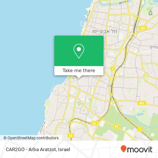 Карта CAR2GO - Arba Aratzot