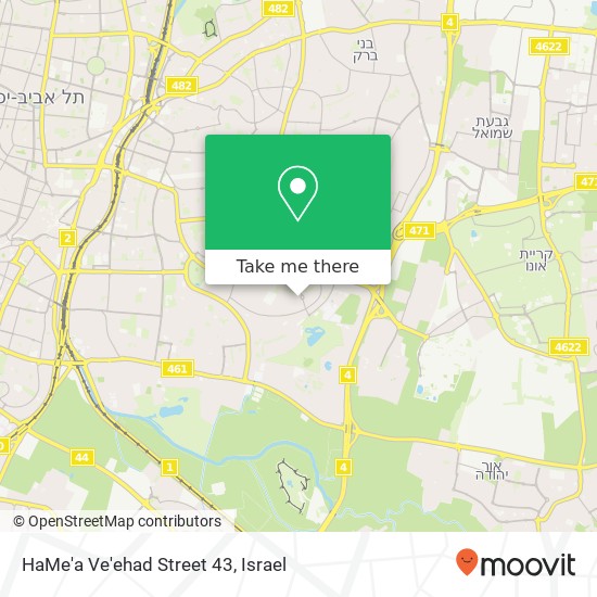 HaMe'a Ve'ehad Street 43 map