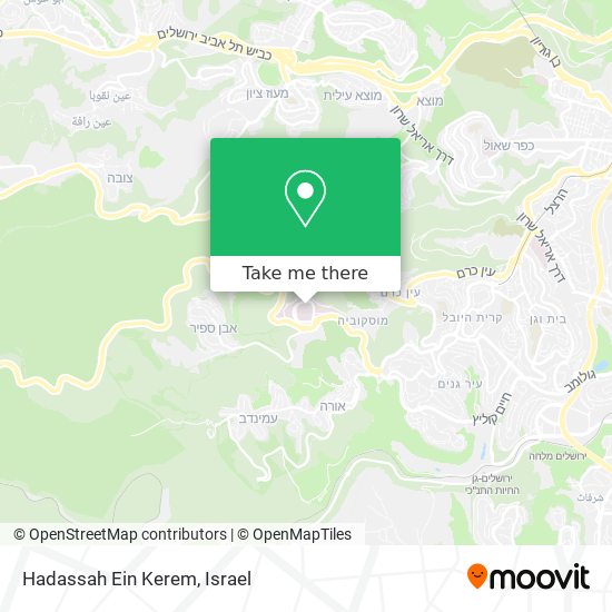 Hadassah Ein Kerem map
