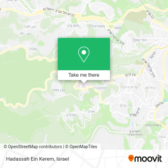 Карта Hadassah Ein Kerem
