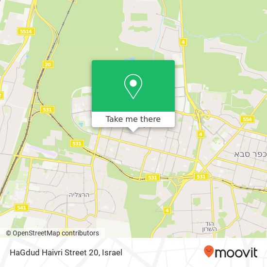HaGdud Haivri Street 20 map