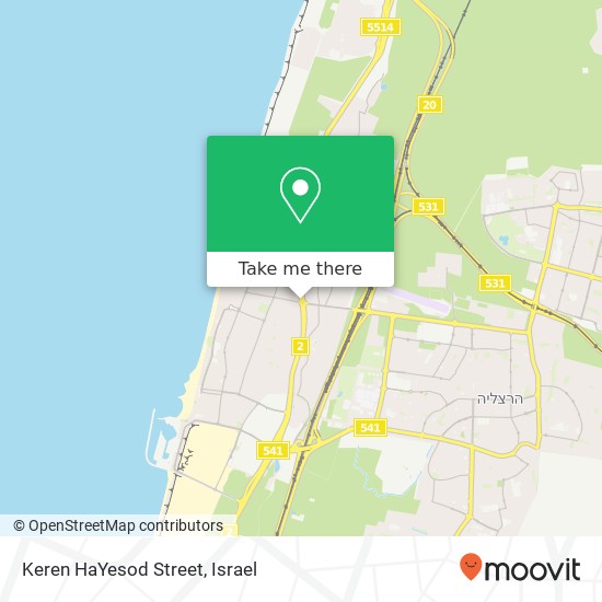 Карта Keren HaYesod Street