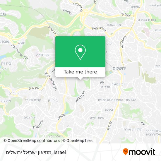 מוזיאון ישראל ירושלים map