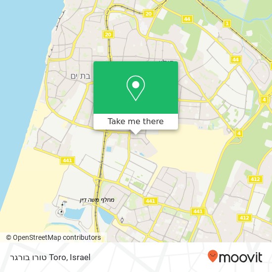 טורו בורגר Toro map