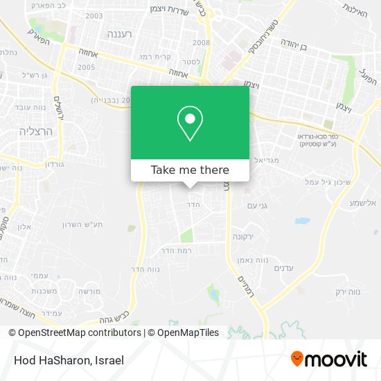 Карта Hod HaSharon