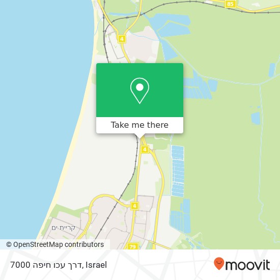 דרך עכו חיפה 7000 map