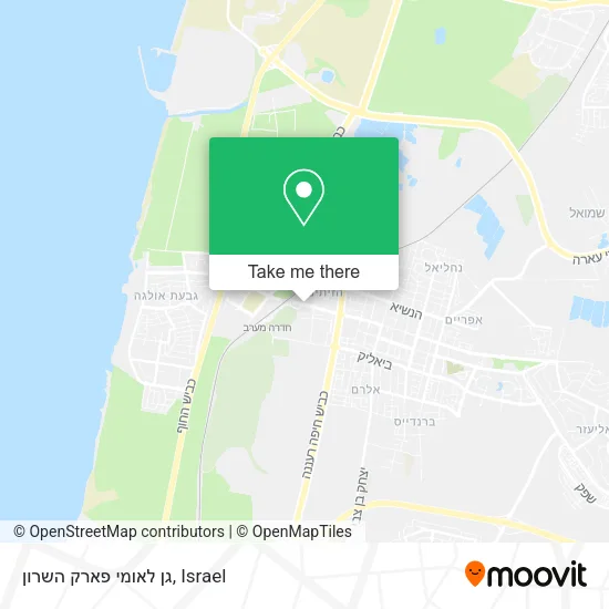 Карта גן לאומי פארק השרון