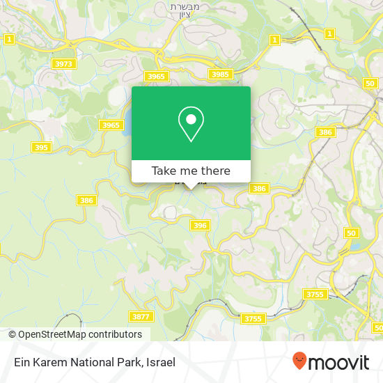 Ein Karem National Park map