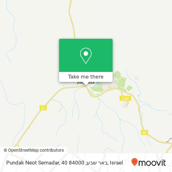 Карта Pundak Neot Semadar, 40 באר שבע, 84000