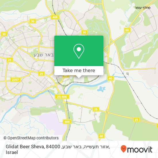 Карта Glidat Beer Sheva, אזור תעשייה, באר שבע, 84000