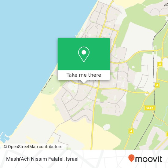 Карта Mashi'Ach Nissim Falafel, שדרות בן גוריון מרכז נפתי, אשקלון, 78281