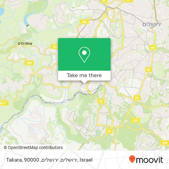 Карта Takara, ירושלים, ירושלים, 90000