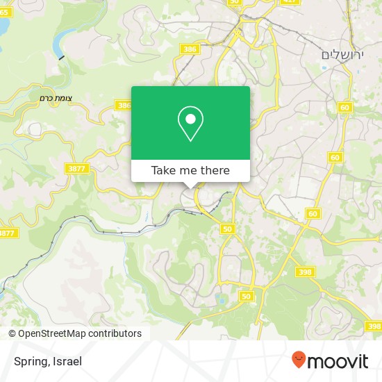 Карта Spring, ירושלים, ירושלים, 90000