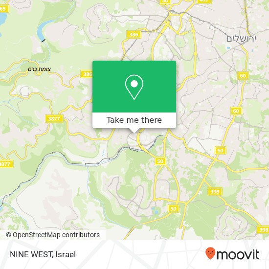 NINE WEST, ירושלים, ירושלים, 90000 map