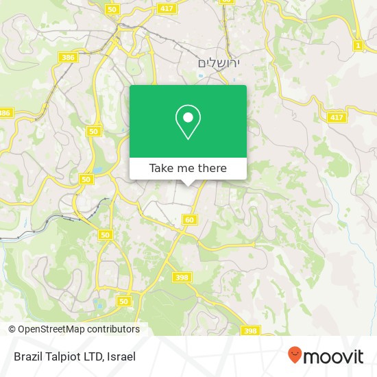Brazil Talpiot LTD, יד חרוצים 3 אזור תעשייה תלפיות, ירושלים, 93420 map