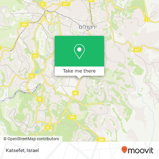 Карта Katsefet, רבקה בקעה, ירושלים, 93461