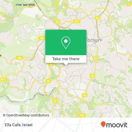 Ella Cafe, דוד שמעוני רסקו (גבעת הורדים), ירושלים, 92623 map