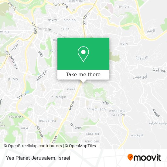 Yes Planet Jerusalem map
