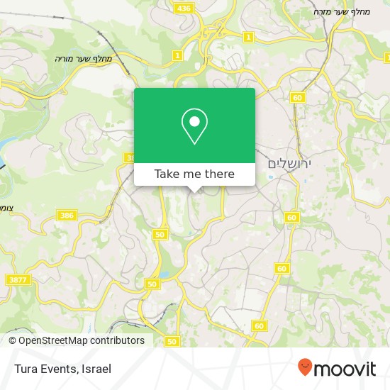 Tura Events, נווה שאנן, ירושלים, 90000 map