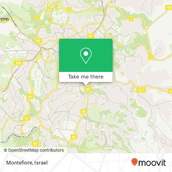 Карта Montefiore, ימין משה ימין משה, ירושלים, 90000